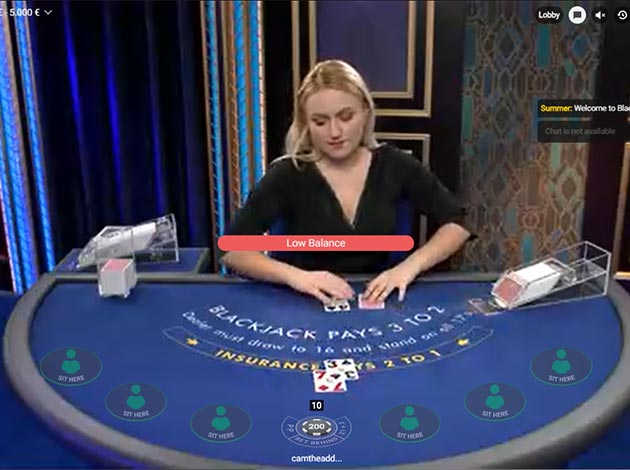  Blackjack Azure F Live Casino mobile screenshot Image