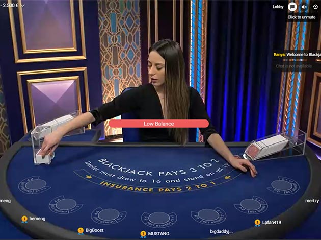  Blackjack Azure H Live Casino mobile screenshot Image