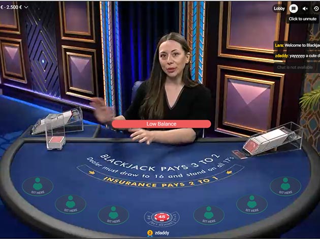  Blackjack Azure J Live Casino mobile screenshot Image