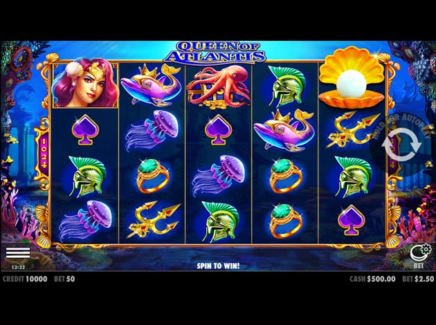  Queen of Atlantis mobile slot game screenshot image