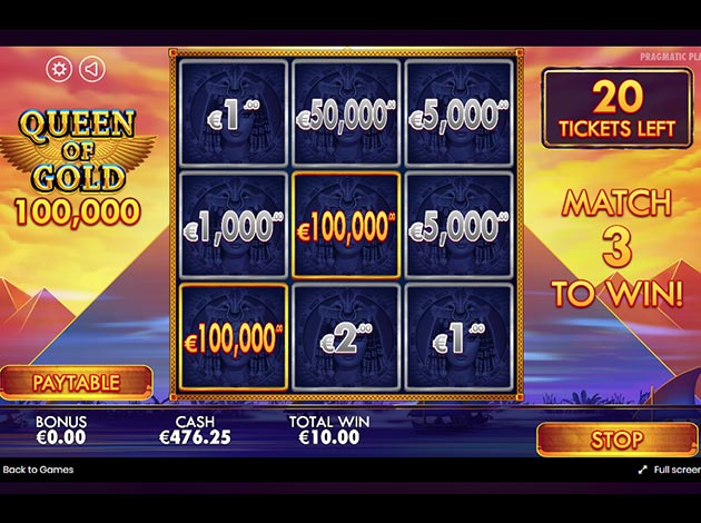  Queen of Gold Scratch 100,000 mobile scratch game screenshot image