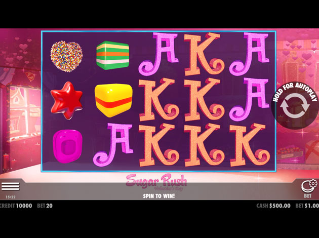  Sugar Rush Valentine's Day mobile slot game screenshot image