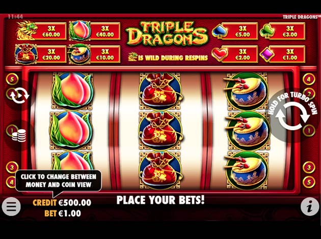  Triple Dragons mobile slot game screenshot image