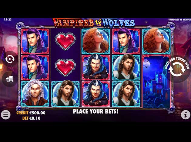  Vampires vs Wolves mobile slot game screenshot image