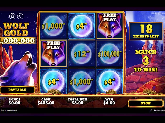  Wolf Gold Scratch 1,000,000 mobile scratch game screenshot image