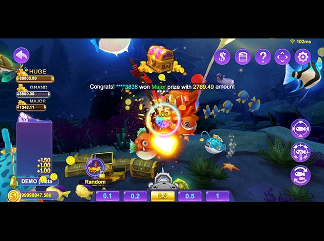 Go Gold Fishing 360 mobile slot game screenshot image