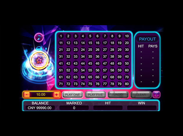 Neon Keno mobile slot game screenshot image