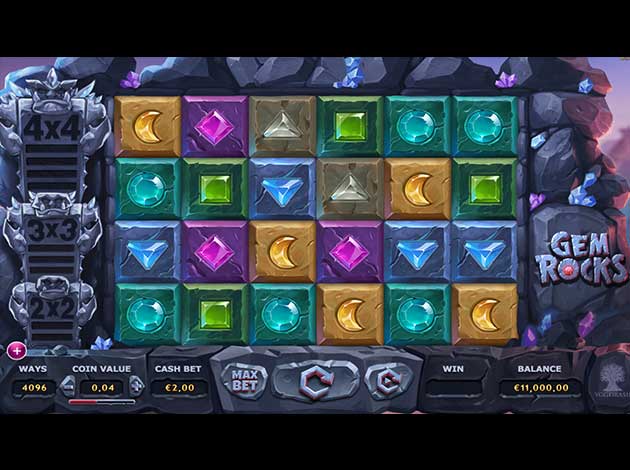 Gem Rocks mobile slot game screenshot image
