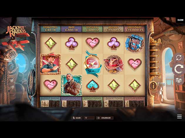 Jackpot Raiders mobile slot game screenshot image