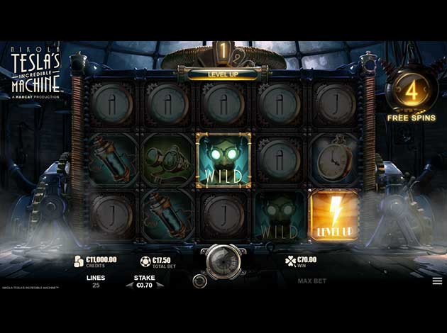  Nikola's Tesla Incredible Machine mobile slot game screenshot image