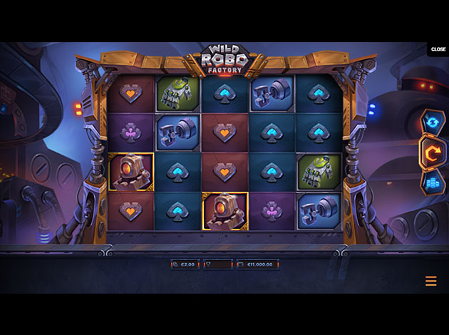 Wild Robo Factory mobile slot game screenshot image