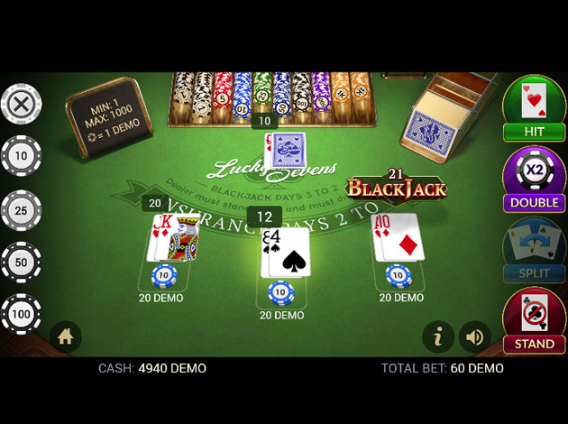 รูปพื้นหลังเกมคาสิโน Blackjack Lucky Sevens จาก Evoplay