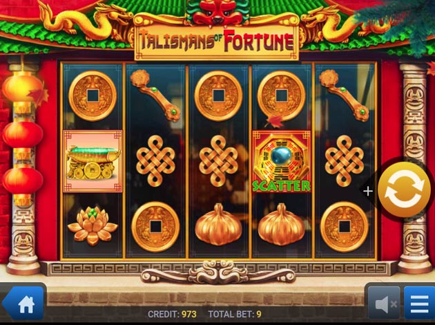 ตัวอย่างเกมสล็อต Talismans of Fortune บนมือถือ		