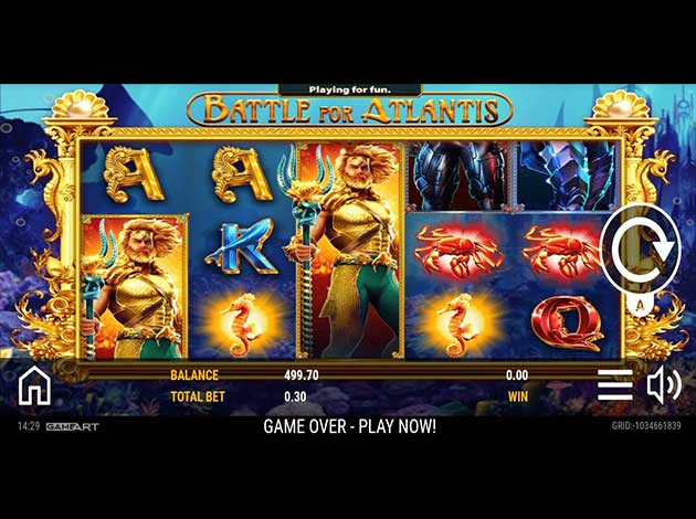 ตัวอย่างเกมสล็อต Battle for Atlantis