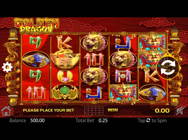 ตัวอย่างเกมสล็อต Golden Dragon