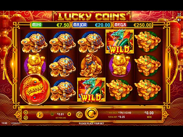 ตัวอย่างเกมสล็อต Lucky Coins