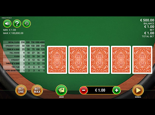 ตัวอย่างเกมVideo Poker