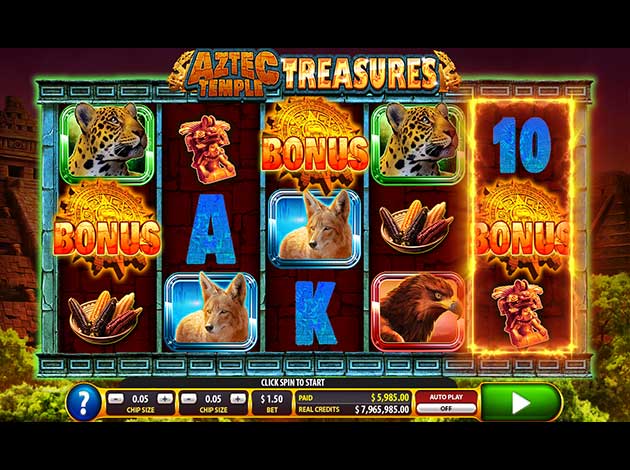 ตัวอย่างเกมสล็อต Aztec Temple Treasures