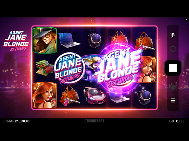 ตัวอย่างเกมสล็อต Agent Jane Blonde Returns