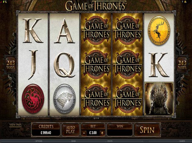 ตัวอย่างเกมสล็อต Game of Thrones: 243 Ways