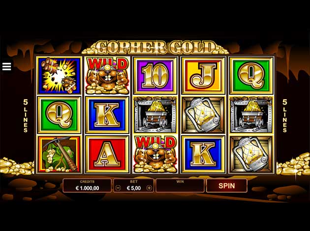 ตัวอย่างเกมสล็อต Gopher Gold