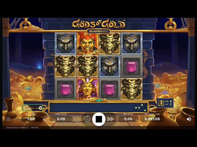 ตัวอย่างเกมสล็อต Gods of Gold Infinireels