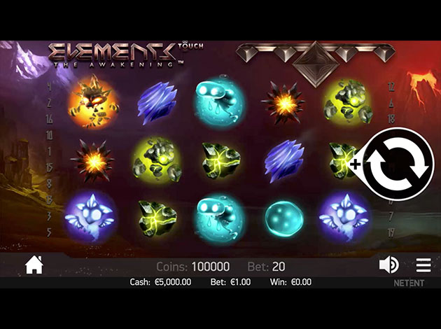 ตัวอย่างเกมสล็อต Elements: The Awakening