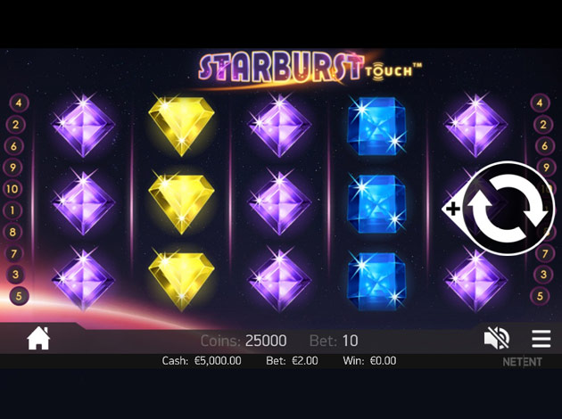 ตัวอย่างเกมสล็อต Starburst