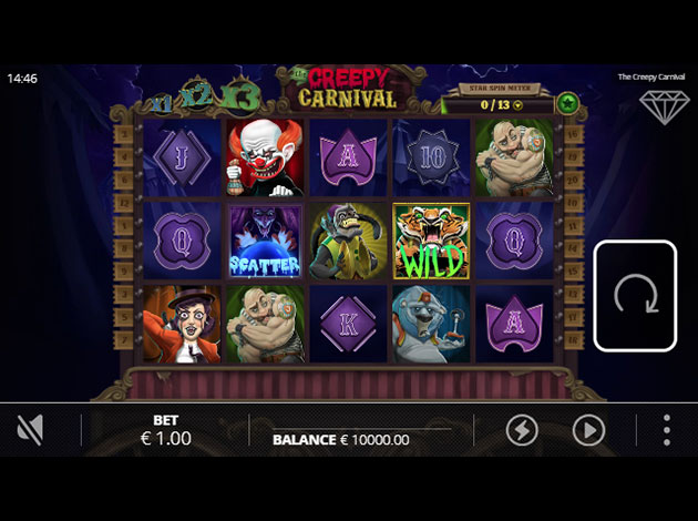 ตัวอย่างเกมสล็อต The Creepy Carnival บนมือถือ