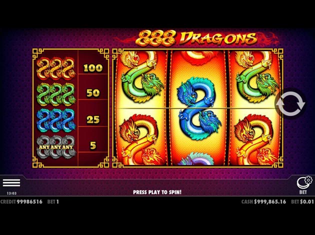 ตัวอย่างเกมสล็อต 888 Dragons