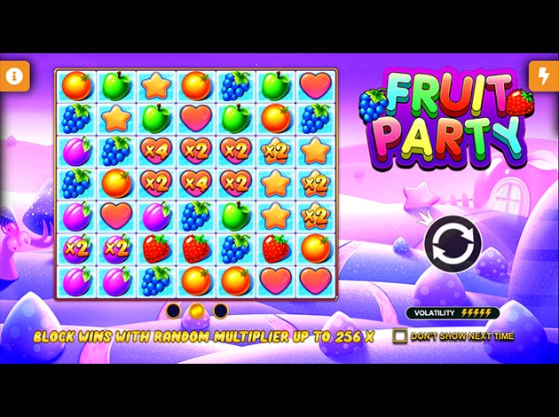 ตัวอย่างเกมสล็อต Fruit Party