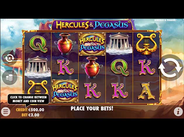 ตัวอย่างเกมสล็อต Hercules and Pegasus