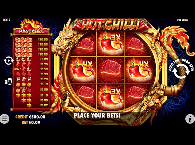 ตัวอย่างเกมสล็อต Hot Chilli