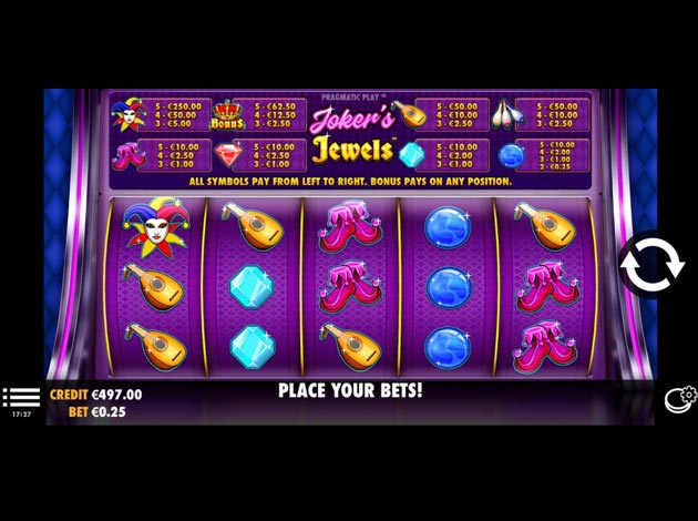 ตัวอย่างเกมสล็อต Joker's Jewels