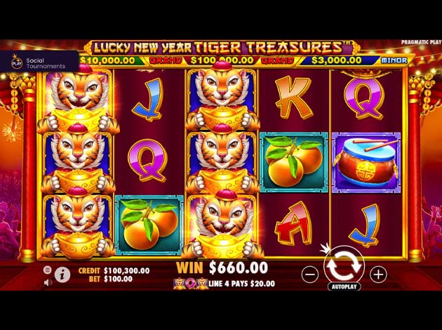 ตัวอย่างเกมสล็อต Lucky New Year: Tiger Treasures