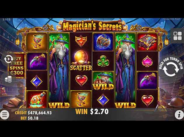 ตัวอย่างเกมสล็อต Magician's Secrets บนมือถือ