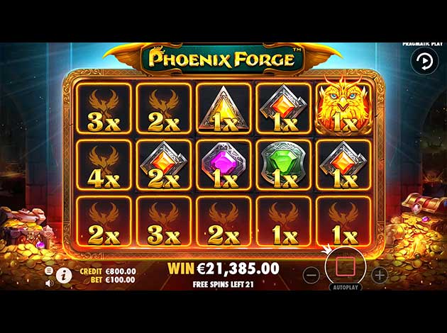 ตัวอย่างเกมสล็อต Phoenix Forge