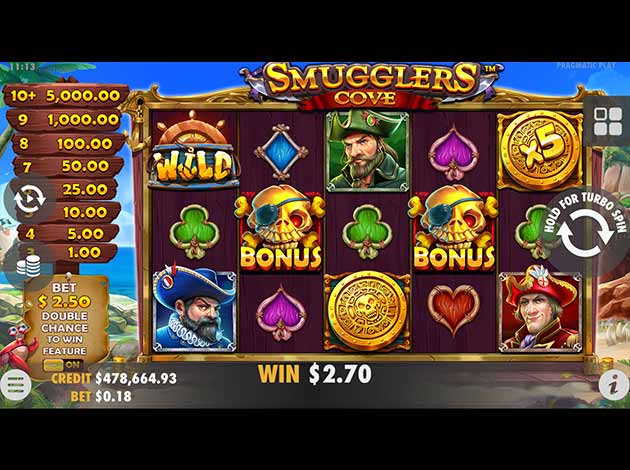 ตัวอย่างเกมสล็อต Smugglers Cove บนมือถือ