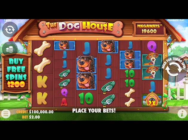 ตัวอย่างเกมสล็อต The Dog House MegaWays