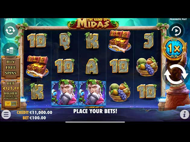 ตัวอย่างเกมสล็อต The hands of Midas