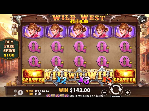 ตัวอย่างเกมสล็อต Wild West Gold