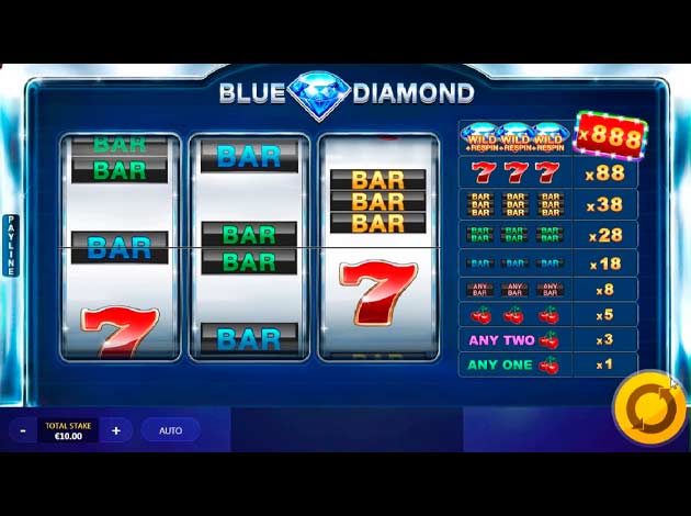 ตัวอย่างเกมสล็อต Blue Diamond