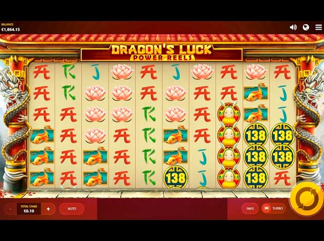 ตัวอย่างเกมสล็อต Dragon's Luck Power Reels