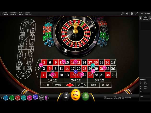 ตัวอย่างเกมคาสิโน European Roulette