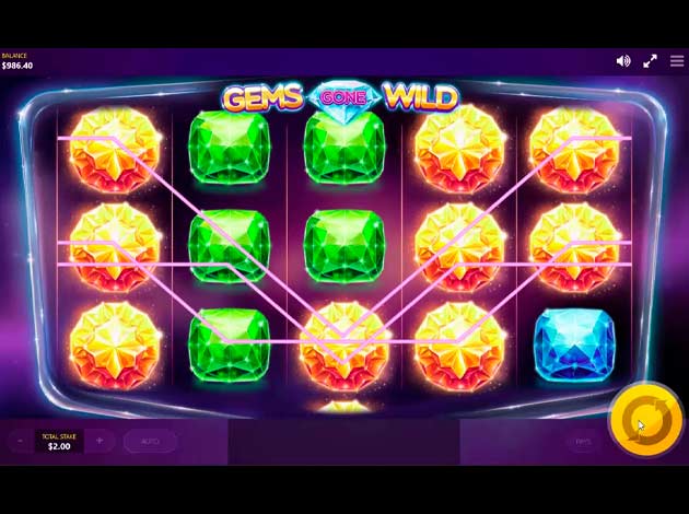 ตัวอย่างเกมสล็อต Gems Gone Wild