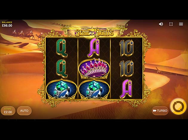 ตัวอย่างเกมสล็อต Genie Nights บนมือถือ