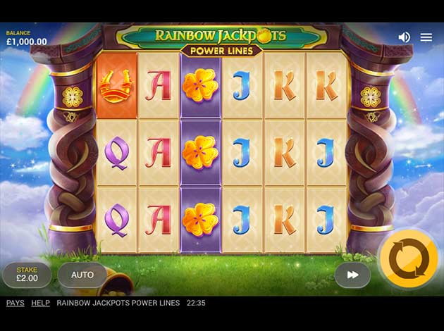 ตัวอย่างเกมสล็อต Rainbow Jackpots