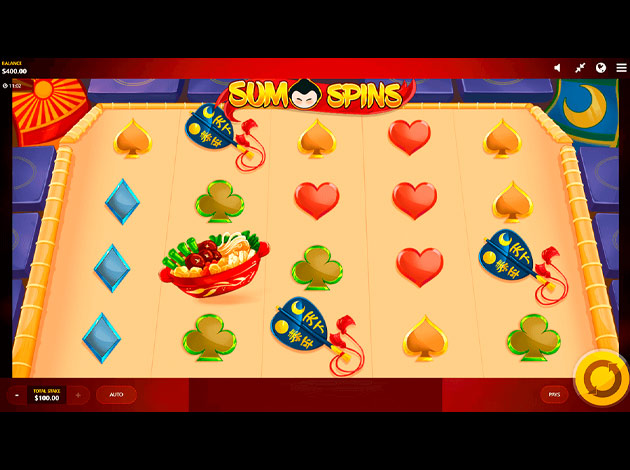 ตัวอย่างเกมสล็อต Sumo Spins