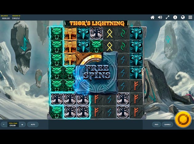 ตัวอย่างเกมสล็อต Thor's Lightning