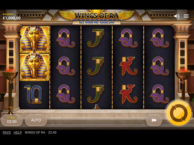 ตัวอย่างเกมสล็อต Wings of Ra